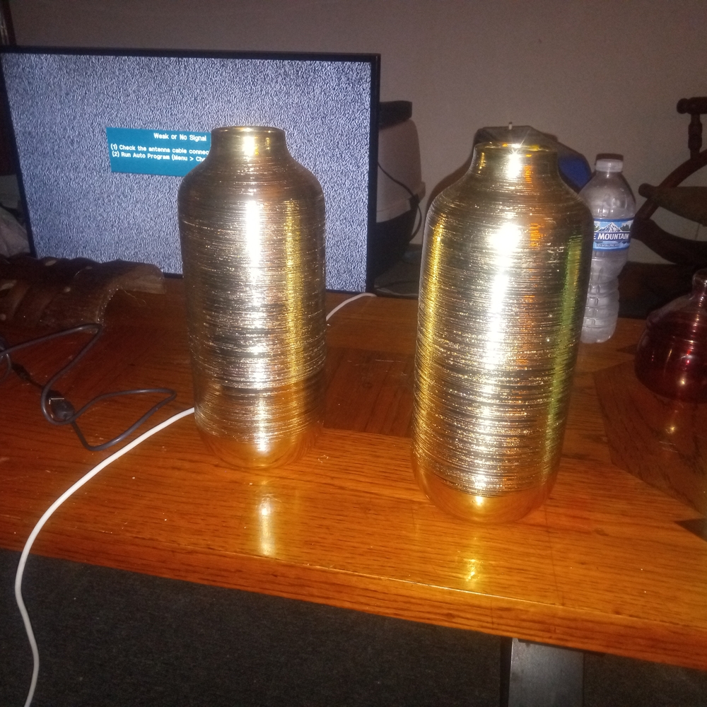Gold Metallic twin Vases